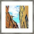 Bright Buildings In The Old Center Of Stockholm Framed Print