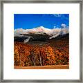 Bright Morning Fall Foliage At The Foot Of Mount Washington Framed Print