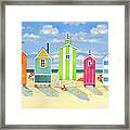 Brighton Beach Huts Framed Print