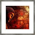 Bronze Red Zen Buddha Statue Meditating Framed Print