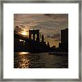 Brooklyn Bridge - Sunset Framed Print