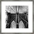 Brooklyn Bridge In Monochrome Framed Print