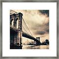 Brooklyn Bridge Vintage Framed Print