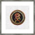 Brotherhood Of The Snake - The Red And The Yellow Dragons On White Leather Framed Print