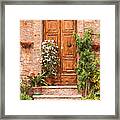 Brown Door Of Tuscany Framed Print