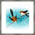 Brown Swallows In Winter Framed Print