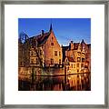 Bruges Architecture At Blue Hour Framed Print