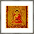Buddha Tapestry Gold Framed Print