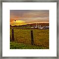 Buffalo Farm Sunset Framed Print