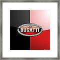 Bugatti 3 D Badge On Red And Black Framed Print