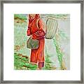 Bundled And Barefoot -- Portrait Of Old Asian Woman Outdoors Framed Print