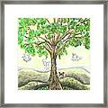 Bunny Nap In Tree Roots Framed Print