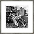 Buoys And Lobster Traps Motif #1 Rockport Ma Black And White Framed Print