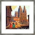 Burgos Cathedral, Spain, Vintage Travel Poster Framed Print
