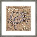 Burlap Blue Crab Framed Print