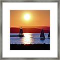 Burlington Breakwater Sunset Framed Print