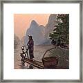 Li River Night Fisherman Framed Print