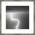 C2g Lightning Strike In Black And White Framed Print