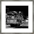 Cable Car At Night - San Francisco Framed Print