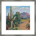 Cactus By The Red Mountains Framed Print