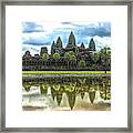Cambodia Panorama Angkor Wat Reflections Framed Print