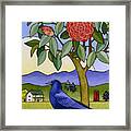 Camellia And Crow Framed Print