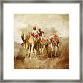 Camels And Desert 19 Framed Print