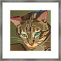 Camouflage Bengal Cat Square Framed Print