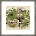 Canada Goose Watercolor Thank You Card Framed Print