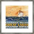 Canadian Pacific - Great Lakes - Steamship Service - Retro Travel Poster - Vintage Poster Framed Print