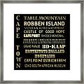 Cape Town Famous Landmarks Framed Print