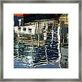 Capricious Liquid Abstracts - Cool Blues And Whites With A Touch Of Red Framed Print