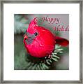 Cardinal Happy Holidays Framed Print