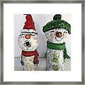 Caroling Snowmen Framed Print