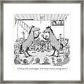Carriage Horse Fights Framed Print
