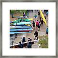 Carrying The Boats At A Rowing Regatta Framed Print
