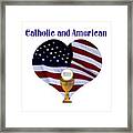 Catholic And American Flag And Holy Eucharist Framed Print