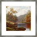 Cattle Watering Along The River Wharfe Framed Print