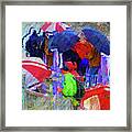 Caught In A Shower Framed Print