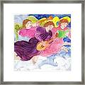 Celestial Musical Angels Serenade With Lute Horn And Song Framed Print