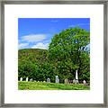 Cementary Along The At With Maryland Heights In The Background Framed Print