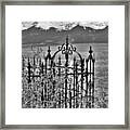 Cemetery Gate And Mountains Framed Print