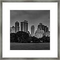Central Park Skyline Pano 001 Bw Framed Print