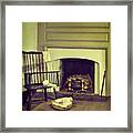 Chair By The Fireplace Framed Print