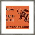 Chance Card Vintage Monopoly Get Out Of Jail Free Framed Print