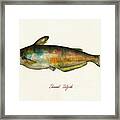 Channel Catfish Fish Animal Watercolor Painting Framed Print