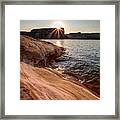Checkered Waves And Flowing Rock Framed Print