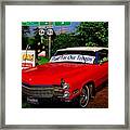 Cherry Red American Patriot 1966 Cadillac Coupe De Ville Framed Print
