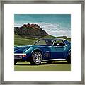 Chevrolet Corvette Stingray 1971 Painting Framed Print