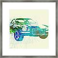 Chevy Camaro Watercolor Framed Print